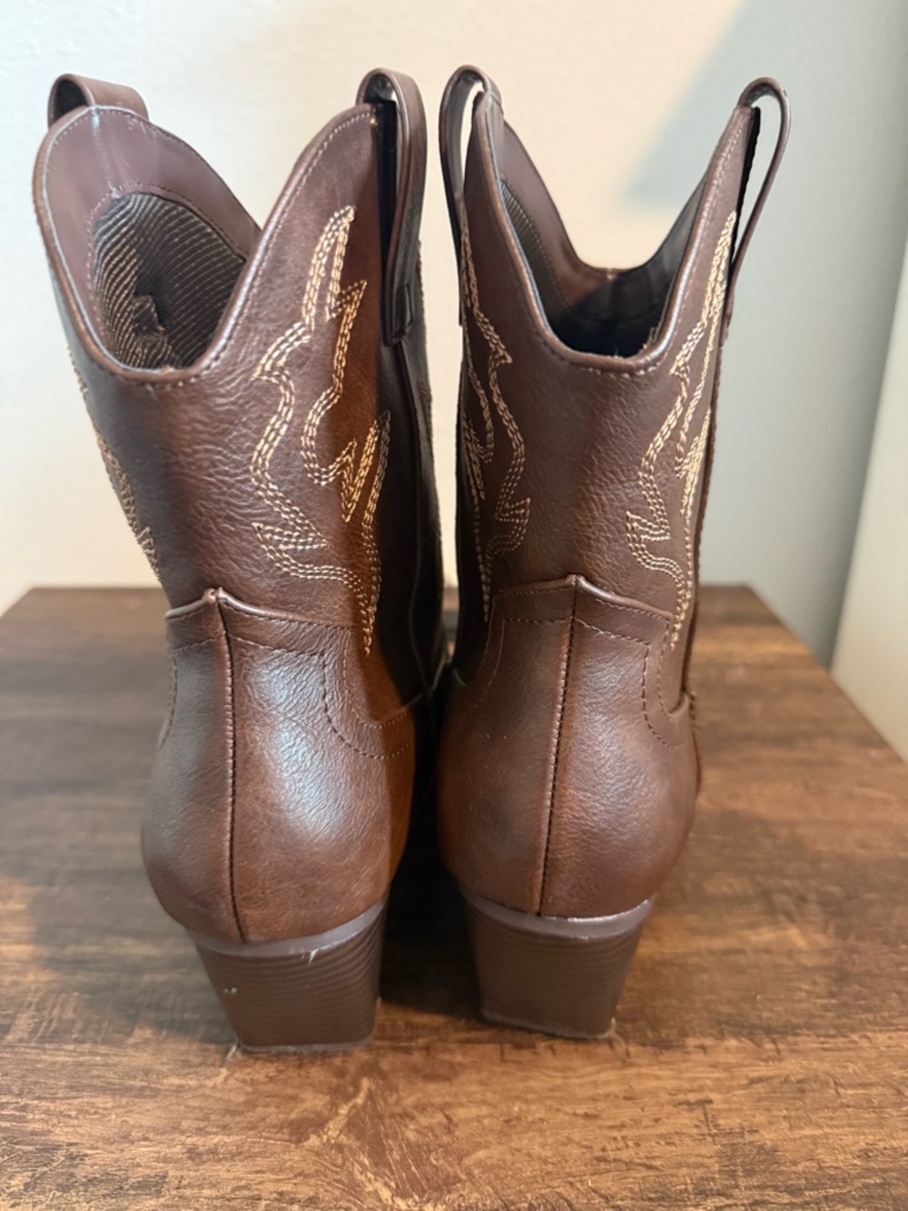 SODA Brown Western Ankle Boots Pointed Toe Cowgirl Booties Size 9 - Picture 5 of 7